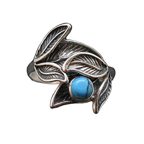 Bague turquoise véritable et argent floral 925, le bijou bohème chic idéal pour vos étés