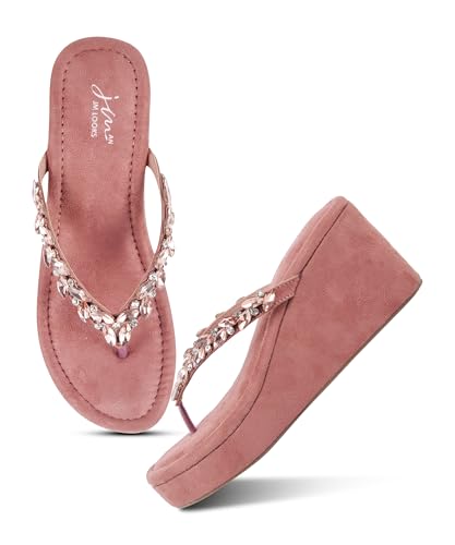 Image of JM LOOKS Women Elegant Embellished Platform Wedge Sandals Designed for Comfort and Statement Style