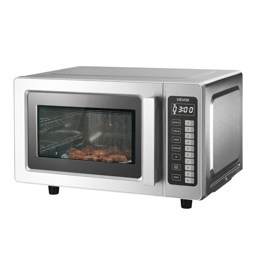 VEVOR Commercial Microwave Oven, 0.9 Cu Ft, 1000W Digital Stainless Steel...
