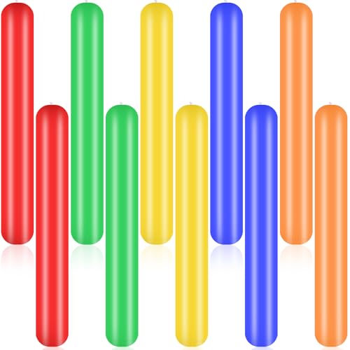 exinddea 10 Pcs Pool Inflatable Sticks Pool Noodles Blow Up Pool Colorful PVC Outdoor Water Games Toy 5 Colors Inflatable Pool Noodles Swimming Noodles for Adults Swimming Pool Beaches Lake Party