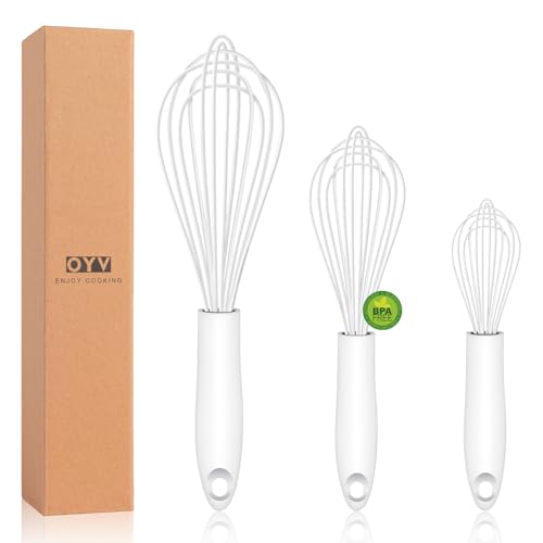 OYV White Silicone Whisk, Sealed Waterproof Design...
