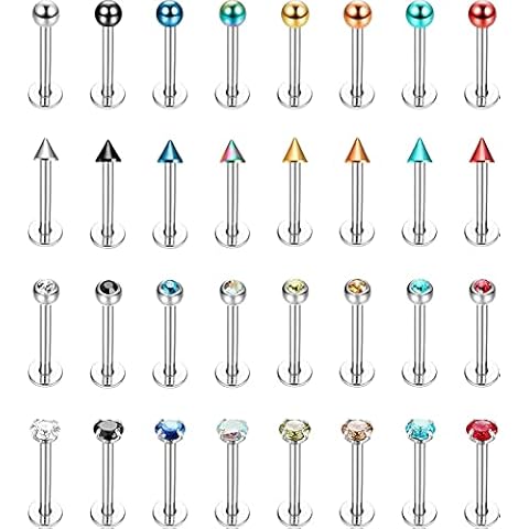 Conjunto de Piercings de Labret Adramata 16G 32Pcs Cover