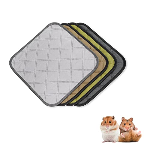 CINY Lot de 4 Tapis pour Cage De Cochon d'Inde, Coussin De Pipi Lavable Réutilisable pour Animaux De Compagnie, Coussin De Couche Imperméable Hautement Absorbant pour Hamsters Hérisson Lapin Cover