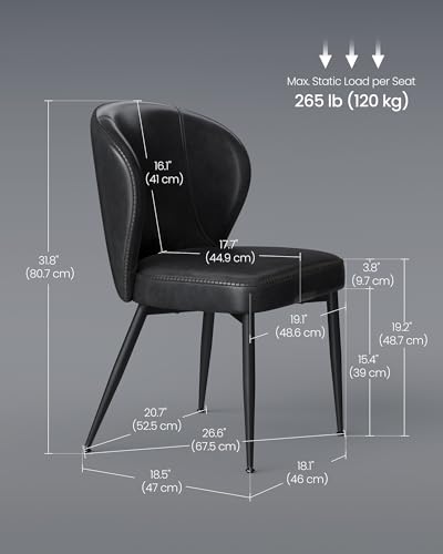 image for VASAGLE EKHO Collection - Dining Chairs Set of 2, Upholstered Kitchen 