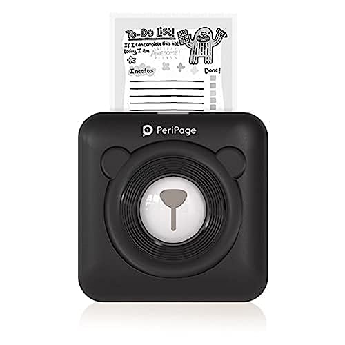 Image of PeriPeri PeriPage A6 Mini Thermal Printer (1Year Warranty) Inkless Bluetooth Pocket Printer for Print Picture List Memo Tags Barcode Receipt Labels. (Black)