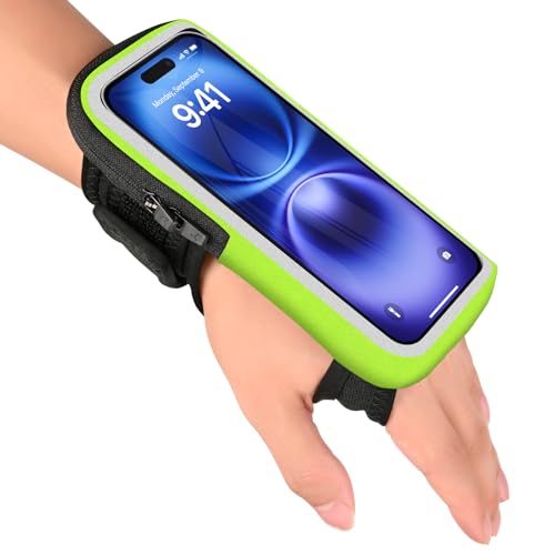 Guzack Brazalete Movil Running Ajustable [Doble Uso] Brazalete Deportivo 6.9" Funda Movil Correr para iPhone 16/15/14 Pro MAX/Samsung Galaxy S24/S23/S22 Porta Movil Runnning Accesorios-Verde