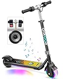 Gyroor Elektro Scooter für Kinder ab 6 - 12 Jahre, H30 Max Elektroroller 150W mit LED-Regenbogenlicht, 3 Höhenverstellbar, 5