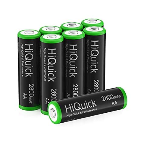 HiQuick 8pcs 2800mAh Ni-MH AA Rechargeable Batteries High Capacity Rechargeable Battery AA 1.2 Volt(1.2 V) Low Self-Discharge (AA Batteries Rechargeable x8) Cover