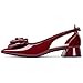 Slingback Jane Heels for Women Low Block Heel Closed Square Toe Pump Shoes Heels Classic Daily Office Dressy Shoes 003Red Pumps Size 10.5