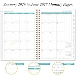 2026-2027 Monthly Planner - January 2026 - June 2027, Two Pages Per Month, 18 Monthly Calendar/Planner with Tabs, Inner Pocket, 6.4" x 8.5", Rose Flowers - Image 4