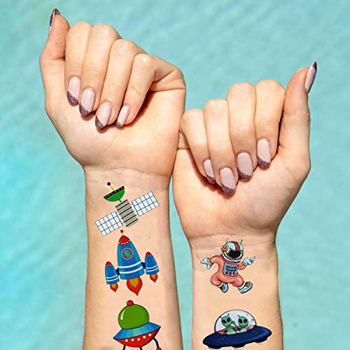 Image of Party Propz Space Theme Tattoo Sticker For Kids - Set of 10 Pcs Space Theme Gifts Sticker Tattoo | Temporary Tattoo For Kid | Water Tattoos For Kids | Temporary Tatoo Stickers