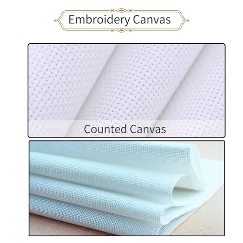 Image of Stitchhaven 14CT Cute Animal Counted Cross Stitch Kit for Beginners, Unprinted Complete DIY Embroidery Set with Pattern & Tools, Premium Aida Cloth & Threads (Cast covetous Eyes on)