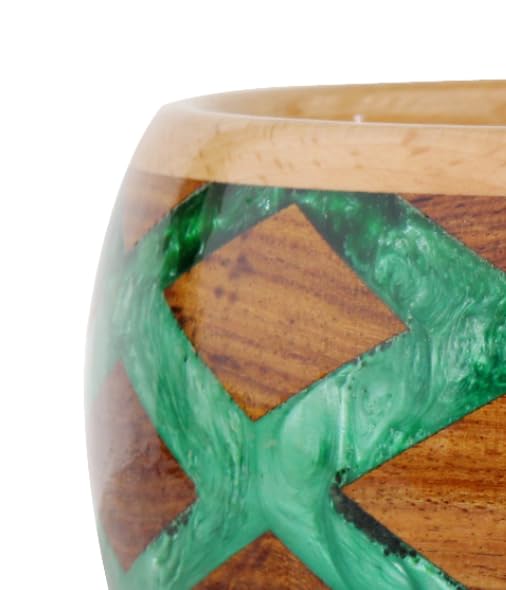 Image of Wooden Yarn Bowl for Knitting, Resin and Wooden Mix Knitting Yarn Holder, Large Crochet Yarn Holder Best Gift for Knitters Best Gift