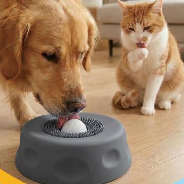 Slow Feeder Dog Bowl with Interactive Lick Ball, 【Anti-Slip Suction Cup】 Dog Licking Bowl for Liquid Treats, Bone Broth & Yogurt, Anxiety Relief Boredom Puzzle Feeder for Small Large Dogs