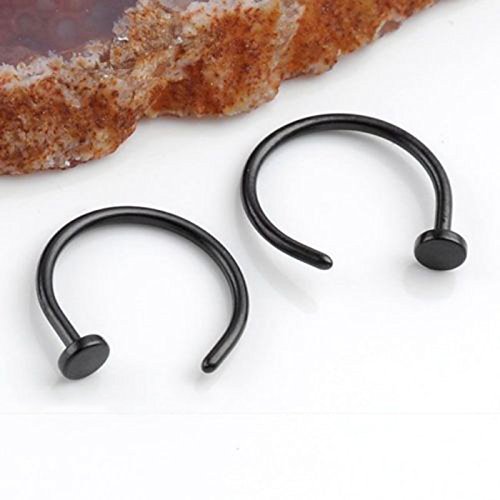 Arpoador - Anillo para Nariz Unisex de Acero Inoxidable (Negro)