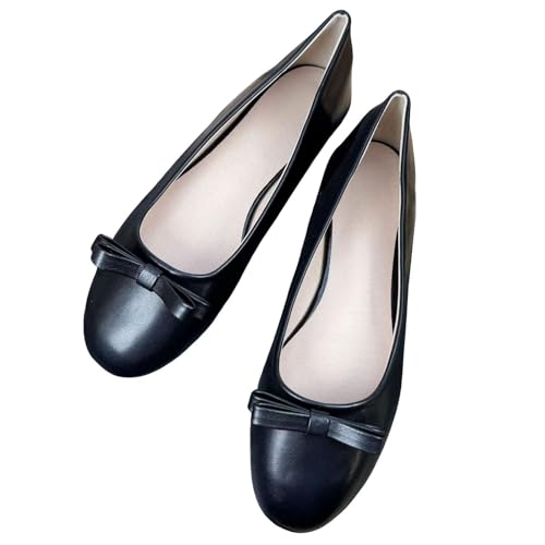 SAILING LU Women's Bow-Knot Round Toe Ballet Flats Dressy Comfort Flat Shoes Wedding Party Flats Elegant Slip-On Loafers