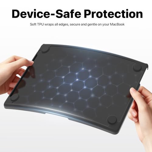 Image of Soonjet for MacBook Air 13 inch Case M5 M4 M3 M2 2026-2022 Clear Cover 13.6 | Anti Crack, TPU Bumper, Thin Lightweight, Fingerprint & Scratch Resistant Matte, Protective Laptop Hard Shell, Close Seamless