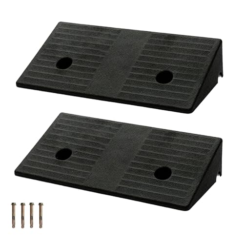 Rubber Curb Ramps for Driveway Curb Ramps for Sidewalks Door Ramps for Thresholds Heavy Duty 2 Pack...