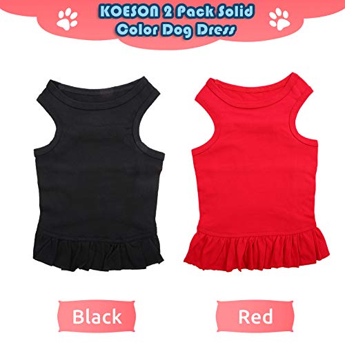 KOESON 2 Pack Dog Dress, Puppy Sundress Small Girls Dog Tee Dress Ruffle Princess Birthday Party Skirt, Doggie… - Image 3