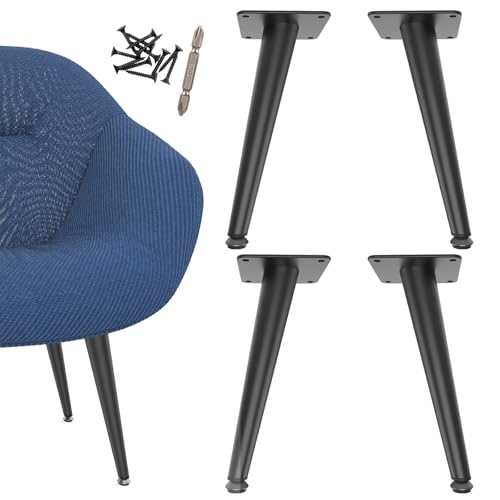 Patas cónicas metálicas negras de 30 cm para cómoda y sofá (4 unidades) 2
