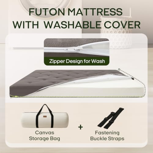 ZonLi Japanese Floor Futon Mattress 100% Cotton Washable Cover Foldable by ZonLi - Used condition - Image 8