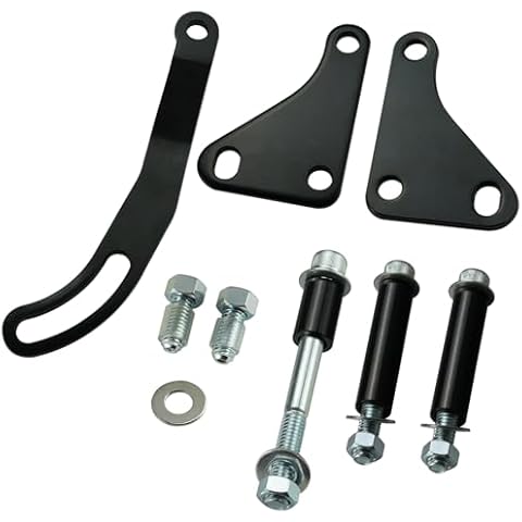 Power Steering Pump Mounting Bracket LWP SWP Compatible with SB SBC Ch-evy engines 262 265 283 302 305 307 327 350 400 Black Cover