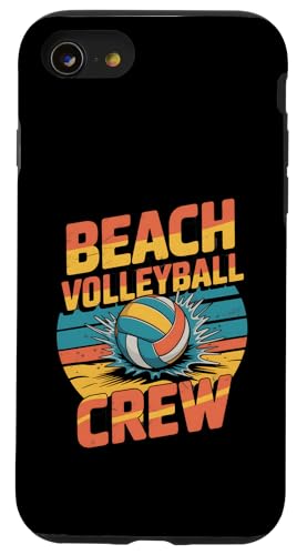 Playa Volleyball Crew Retro Summer Splash Art Carcasa para iPhone SE (2020) / 7 / 8
