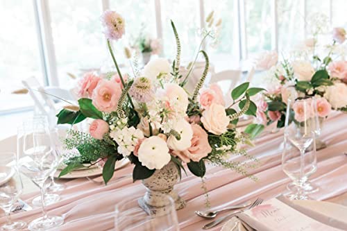 10Ft Light Peach Sheer Chiffon Table Runner 27 X 120 Inches Rustic Wedding Table Runner Overlay For Wedding Birthday Party Decoration #TOP4