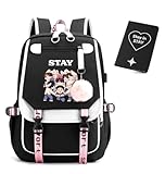 Swico Remado Kpop SKZ Merch Laptop Bag Cute Cartoon Bookbag with Notebook, USB Charging and Headphone Port
