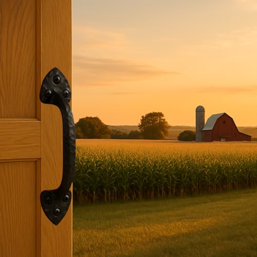 Image of 7 Inch Spear Barn Door Handle - Black Cast Iron Pull for Sliding Doors, Gates, Sheds, Fences, Closets - Indoor Outdoor Farmhouse Hardware
