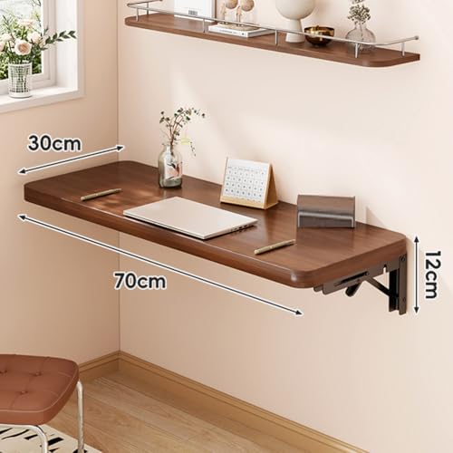 Table pliante murale en bois massif élégante et compacte marron