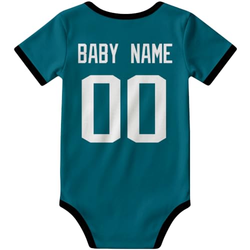 Image of KREDE Baby Clothes Custom Name Bodysuit for Baby Boy Gifts | Short Sleeves Bodysuit with Custom Number Name
