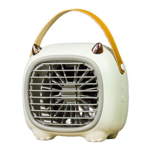 MeevrgR Pequeño ventilador eléctrico de escritorio para oficina y hogar, funcionamiento silencioso, diseñado para funcionar silenciosamente, por lo que es una opción amigable (blanco)