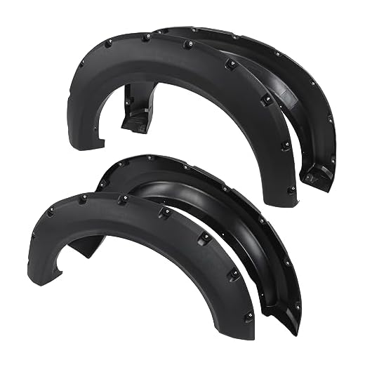 G-PLUS Fender Flares Wheel Cover Front and Rear 4pcs Compatible with Ford F150 2009-2014 Styleside 67.0"/78.8"/97.4" Bed Only (NOT Fit Platinum & Raptor models) Pocket Rivet Style Textured Black