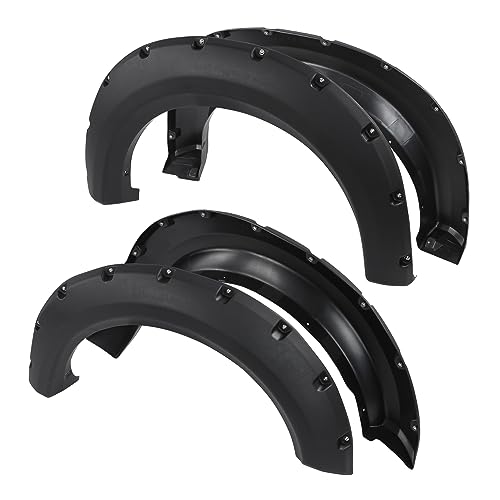 G-PLUS Pocket-Riveted Fender Flares, Compatible with Ford F150 2009-2014 Styleside with 67.0'/78.8'/97.4' bed models only(Not Fit Platinum and Raptor models) FO1269100, FO1268100 4pcs Textured Style