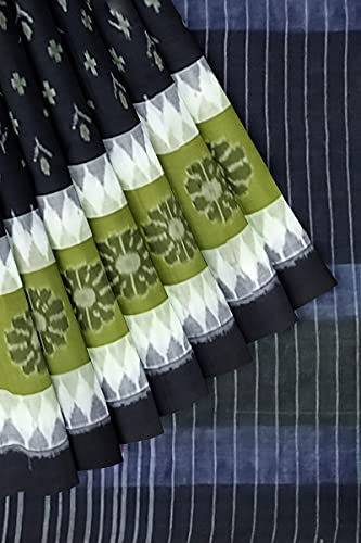 Image of Odisha Sambalpuri Handloom Ikat Women's Cotton Saree, Odisha Handloom Handmade Pure Cotton Khandua Saree, Ikkat Orissa Traditional Handloom Saree Without Blouse