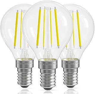 QNINE Cool White E14 LED Light Bulb, 4W (40W Equivalent), 400lm, SES Golf Ball Bulb, 6000K, Non-Dimmable, 3-Pack