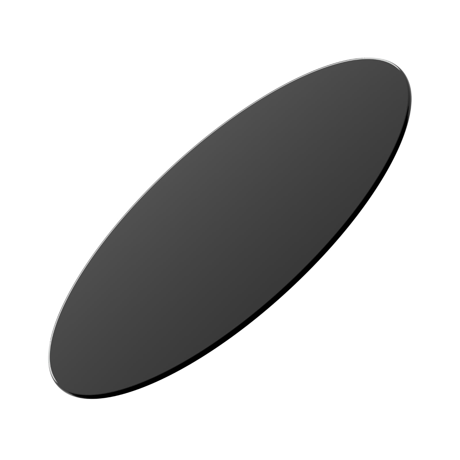 24" Inch Round Glass Table Top, Tempered Black Glass 1/4" Inch Thickness, Round Polished Edge