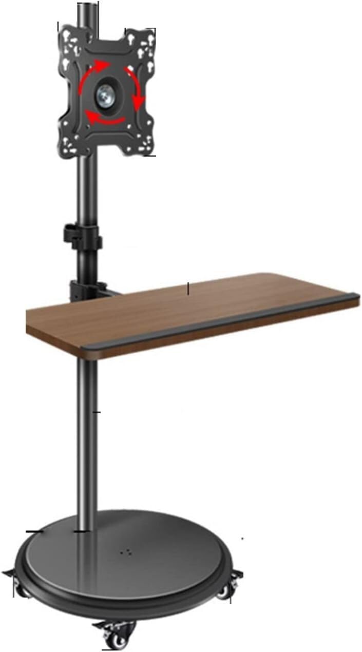 asdchZen Mobile Tv Stand - With Keyboard Tray Tv Computer Monitor Horizontal And Vertical Rotating Bracket Floor Mobile Cart