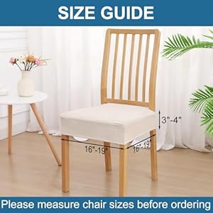 Smiry Waterproof Seat Covers for Dining Room Chairs Set of 4, Stretch Jacquard Removable Washable Chair Seat Slipcovers Protector, No Rear Covers, Beige Smiry Waterproof Seat Covers for Dining Room Chairs Set of 4 Stretch Jacquard Removable Washable Chair Seat Slipcovers Protector No Rear Covers Beige