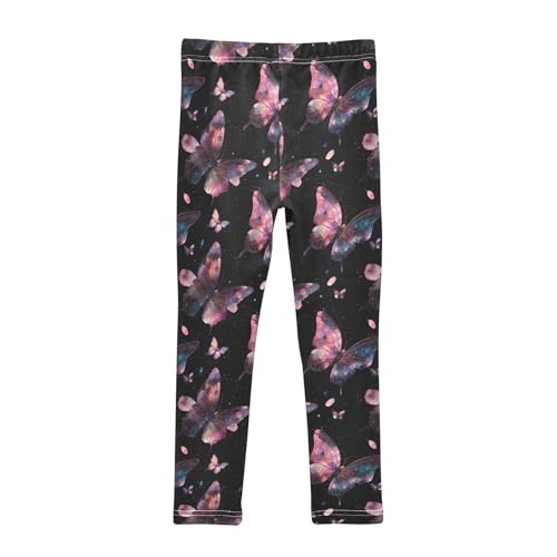 Galaxy Butterfly Pink Floral Girls Leggings Soft Stretch Workout Yoga Dance Pants for Kids Casual Tights2