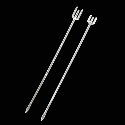 Miniatura 7 de EXCEART 80 púas florales de plástico transparente, 3 tenedores, cabeza recta, tarjetero para tarjetas de regalo, fotos, arreglos de ramos,