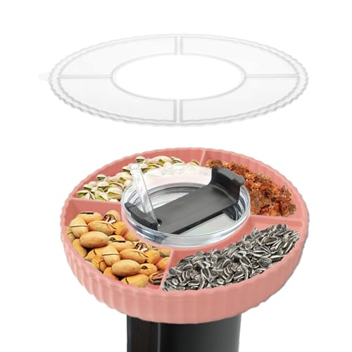 liuer Stanley Cup Accessories Silicone SnackHolder with 4 Compartments Reusable Snack Storage Top Ring Candy Tray for Candy Popcorn Chip For Cinema