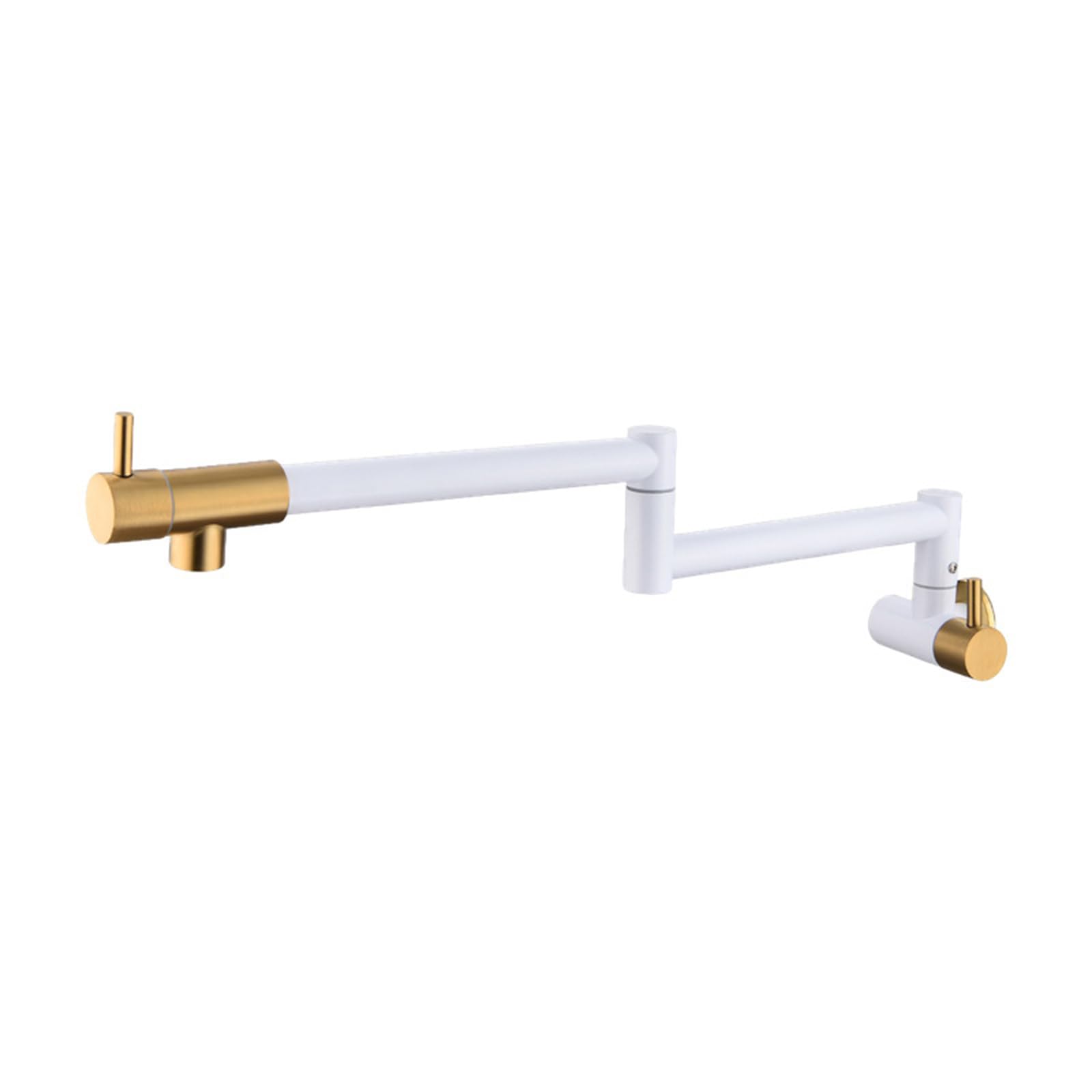 Miscelatore Pieghevole Cucina, Rubinetto A muro, Monofreddo Doppia Maniglia Oro Bianco