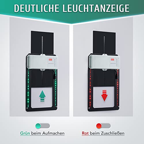 CO-Z Automatische Hühnerklappe 30W Hühnertür Türöffner Hühnerstall mit Lichtsensor Zeitschaltuhr Fernbedienung… – Bild 6