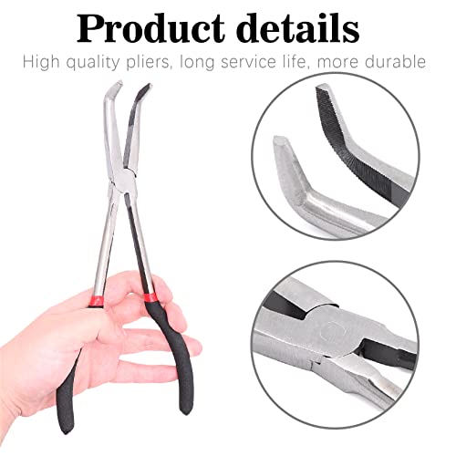 Car Spark Plug Removal Pliers,90 Degree Bent Nose Pliers,11" Angled Long Needle Nose Pliers #TOP3