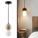 【Modernes Design】Dieser Hängeleuchte verfügt über ein einfaches und elegantes Design mit einem einfachen Glas-Kugeln und Kugel-travertin Kugel Aussehen, geeignet für Kücheninsel, Esstisch, Nachttisch, Wohnzimmer, Schlafzimmer, Küche, Diele, Veranda und andere