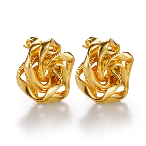 Gold Earrings for Women Trendy, 14K Gold Plated Stud Earrings Earrings Jewelry Gift