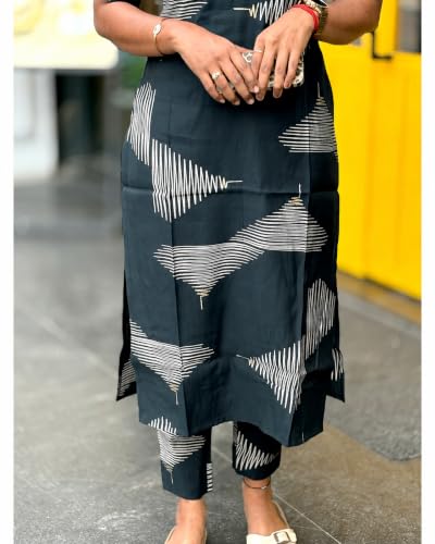 Image of Sun Fashion And Lifestyle Kurta Sets for Woman | Kurti Set | Women's 2 Piece Kurta Pant Set | Rayon Kurta Woman | Elegant Suit for Women | Pant (KP53 Blue)