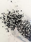 Edible Black & Silver Cake Sprinkles Luxury Mix 45g Cupcake Cake Decoration Black Sprinkles Cake Sprinkles Mix Silver Sprinkles Space - Image 2